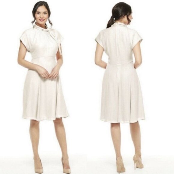 Gal Meets Glam Collection Aimee Dress Neck Tie Textured New With Tags Size 2 NWT - Picture 15 of 16